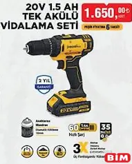 SGS 20 V 1.5 AH TEK AKÜLÜ VİDALAMA SETİ